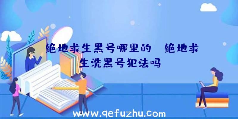 「绝地求生黑号哪里的」|绝地求生洗黑号犯法吗